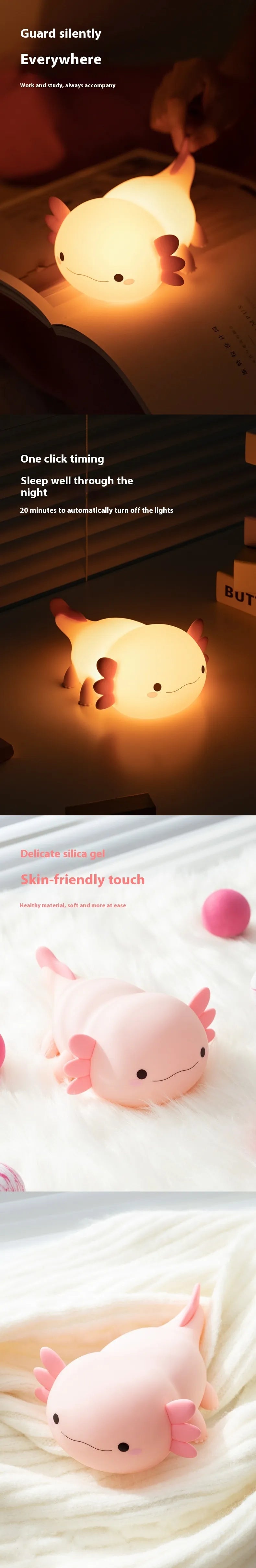 Cartoon Axolotl Night Lamp