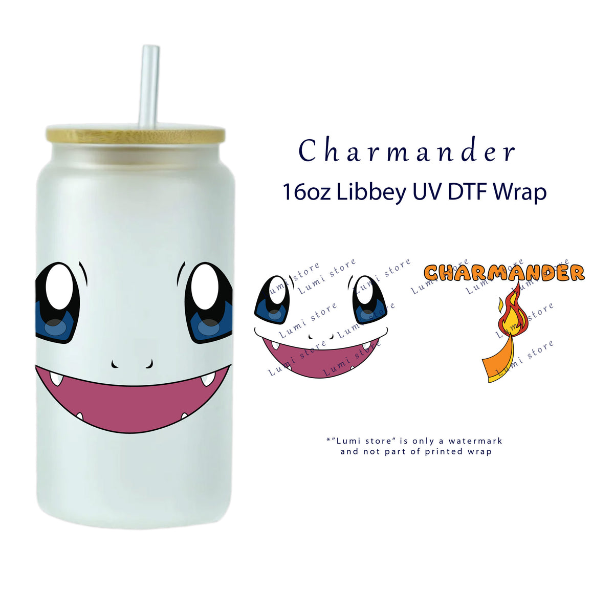 Charmander from Pokémon UV DTF cup wrap
