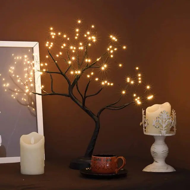 LED Birch Tabletop Bonsai Tree Accent Light