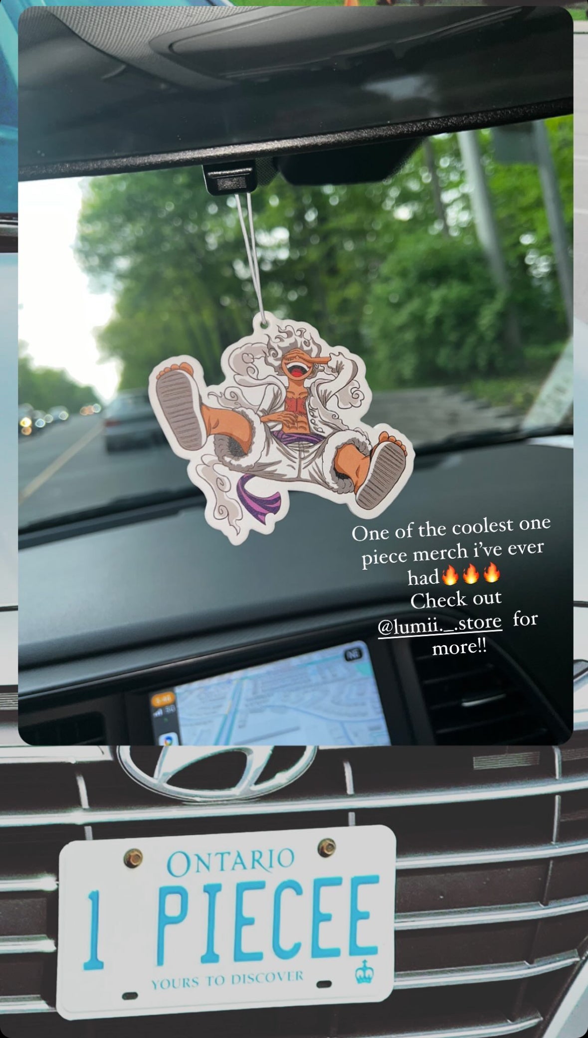Luffy from One Piece air freshener - alternate view