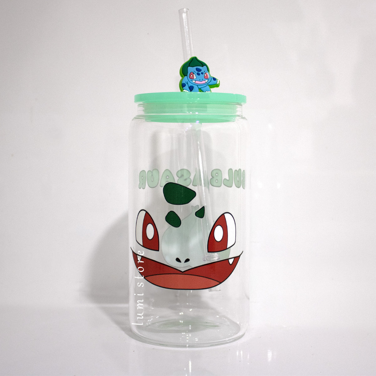 Bulbasaur from Pokémon 16oz glass tumbler