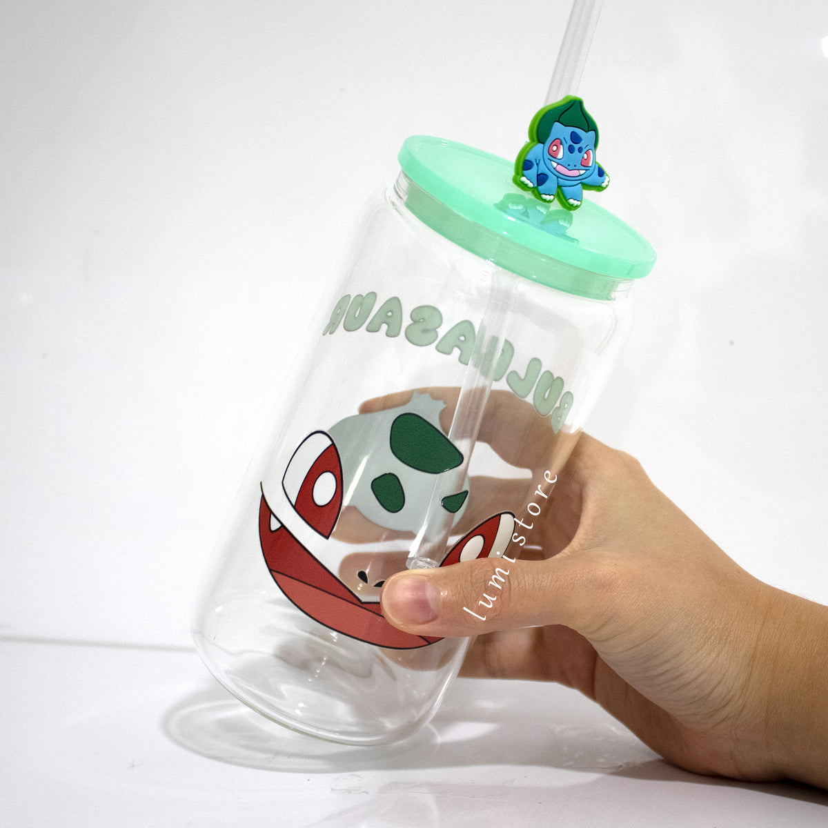 Bulbasaur from Pokémon 16oz glass tumbler - alternate view