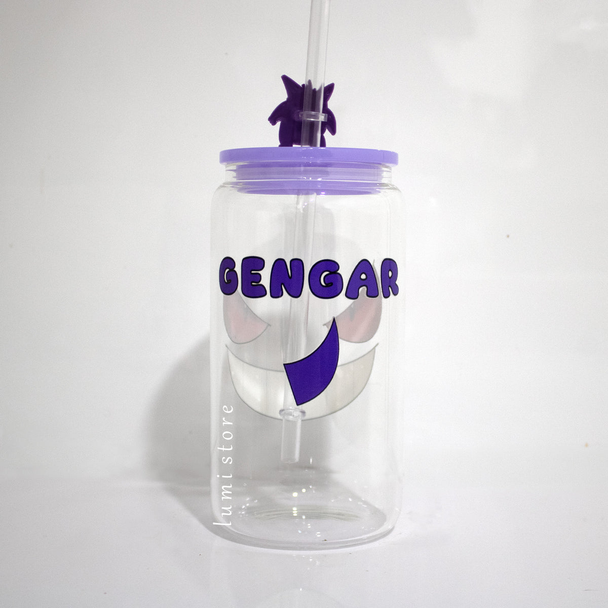 Gengar from Pokémon 16oz glass tumbler - detail view