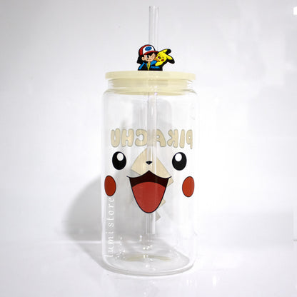 Pikachu from Pokémon 16oz glass tumbler