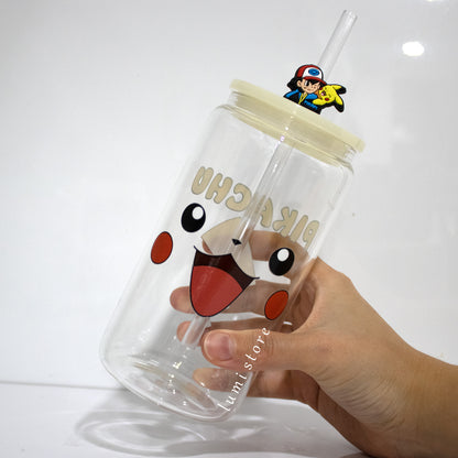 Pikachu from Pokémon 16oz glass tumbler - alternate view