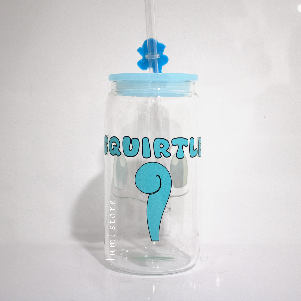 Squirtle from Pokémon 16oz glass tumbler - detail view