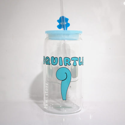 Squirtle from Pokémon 16oz glass tumbler - detail view