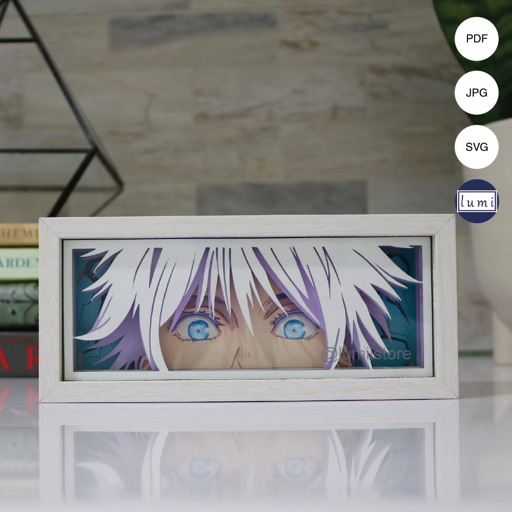 Gojo from Jujutsu Kaisen lightbox template preview
