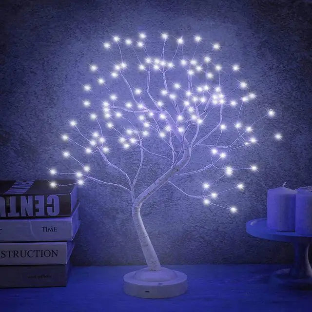 LED Birch Tabletop Bonsai Tree Accent Light