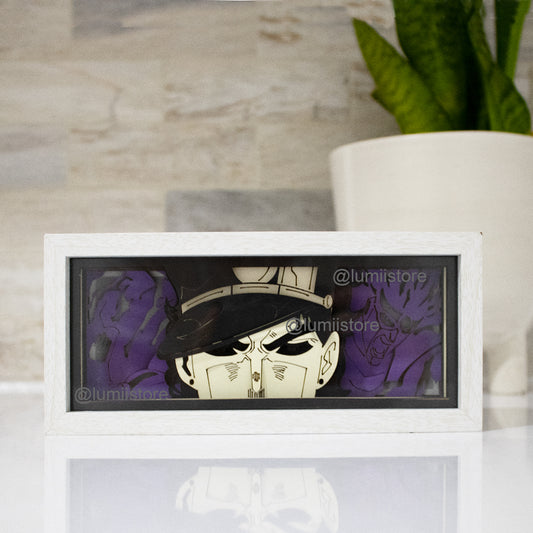 Jotaro from JoJo's Bizarre Adventure LED light box glowing
