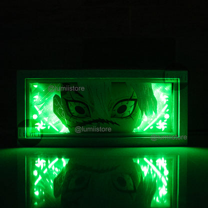 Sanemi from Demon Slayer LED light box - detail view