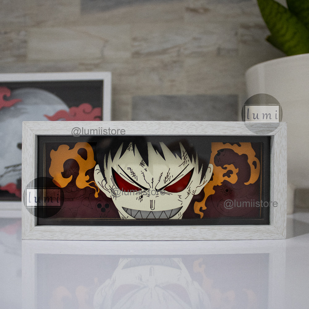 Shinra from Fire Force LED light box glowing