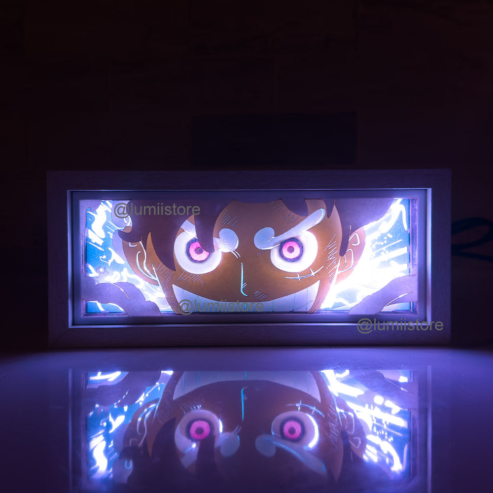 Luffy from One Piece LED light box - detail view