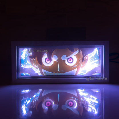 Luffy from One Piece LED light box - detail view