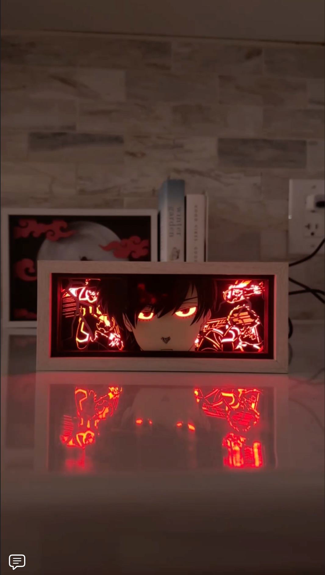 Rin Itoshi from Blue Lock LED light box - detail view