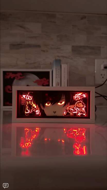 Rin Itoshi from Blue Lock LED light box - detail view