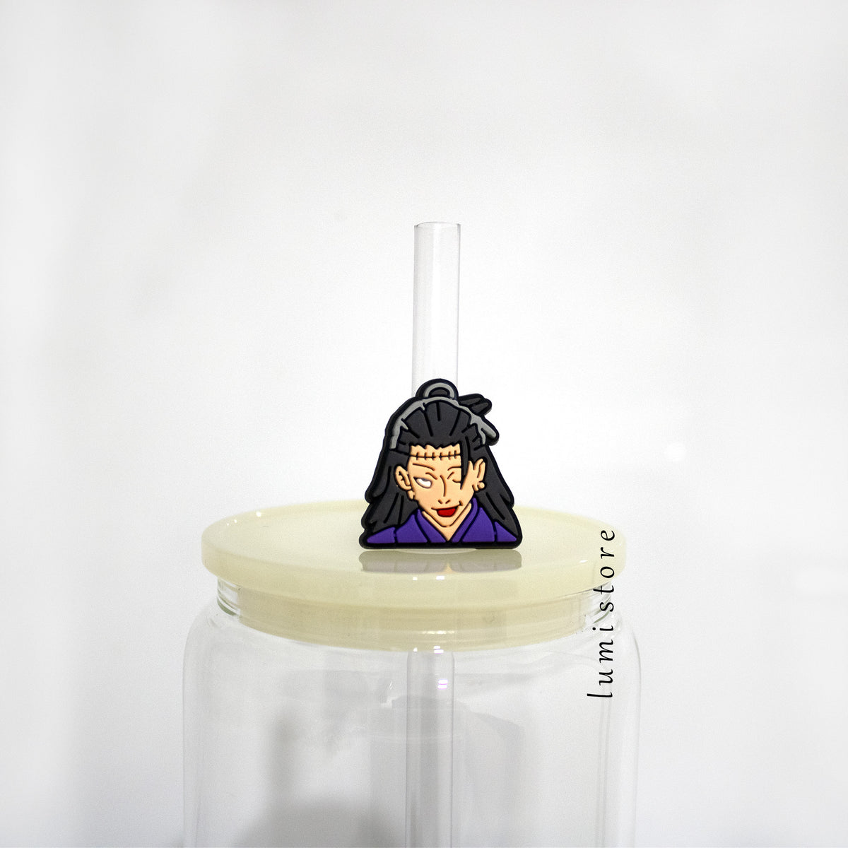 Geto from Jujutsu Kaisen straw topper - detail view