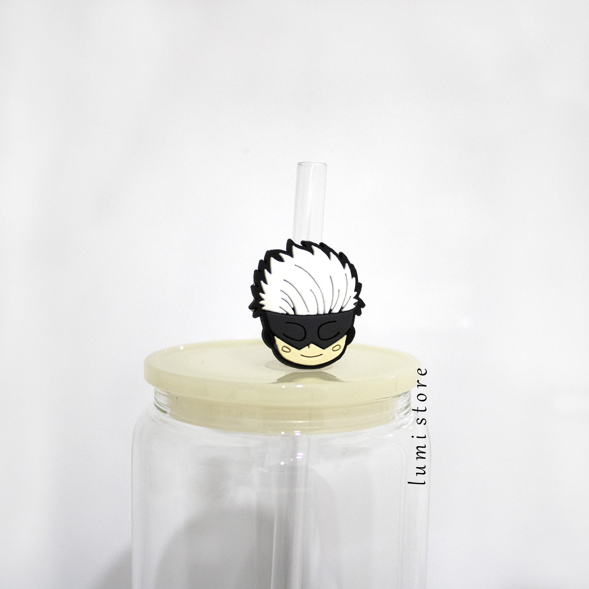 Gojo from Jujutsu Kaisen straw topper - detail view