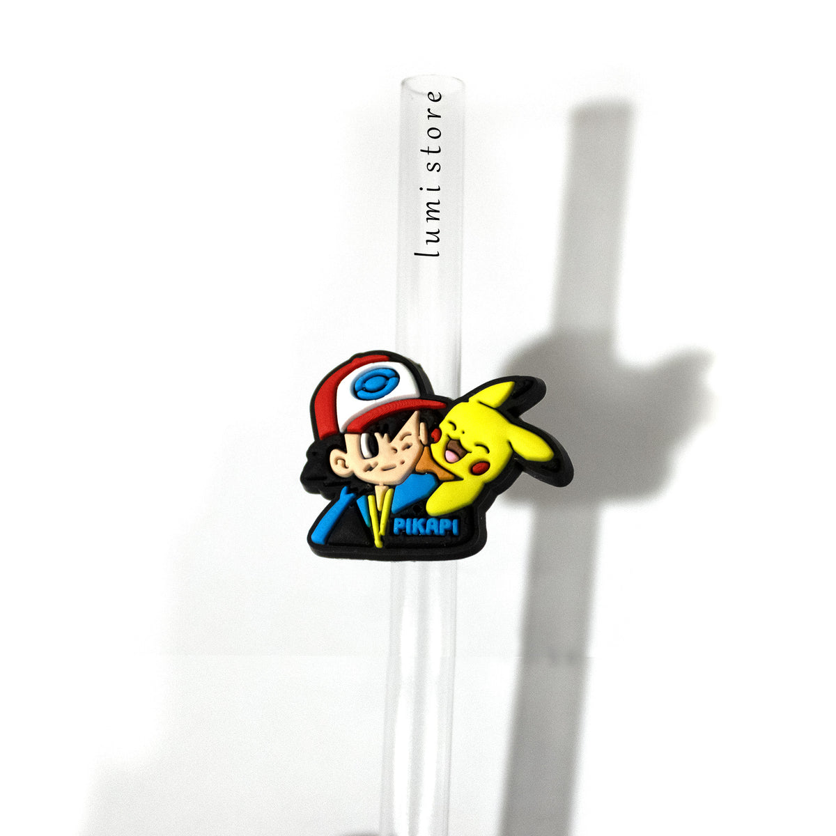 Pikachu from Pokémon straw topper - alternate view