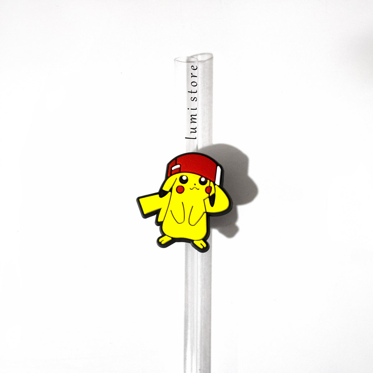 Pikachu from Pokémon straw topper - alternate view