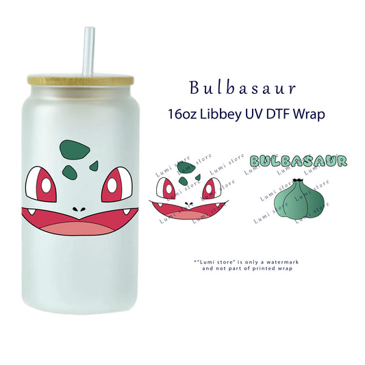 Bulbasaur from Pokémon UV DTF cup wrap