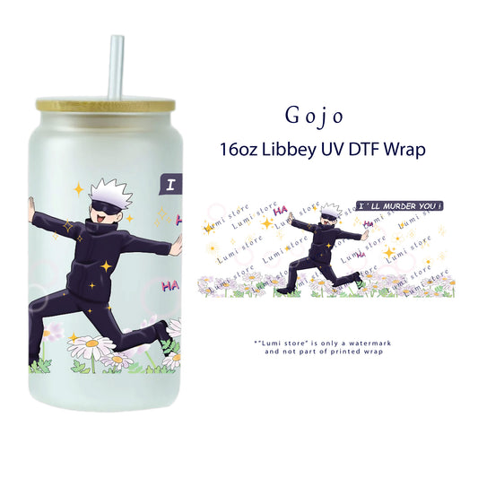 Gojo from Jujutsu Kaisen UV DTF cup wrap