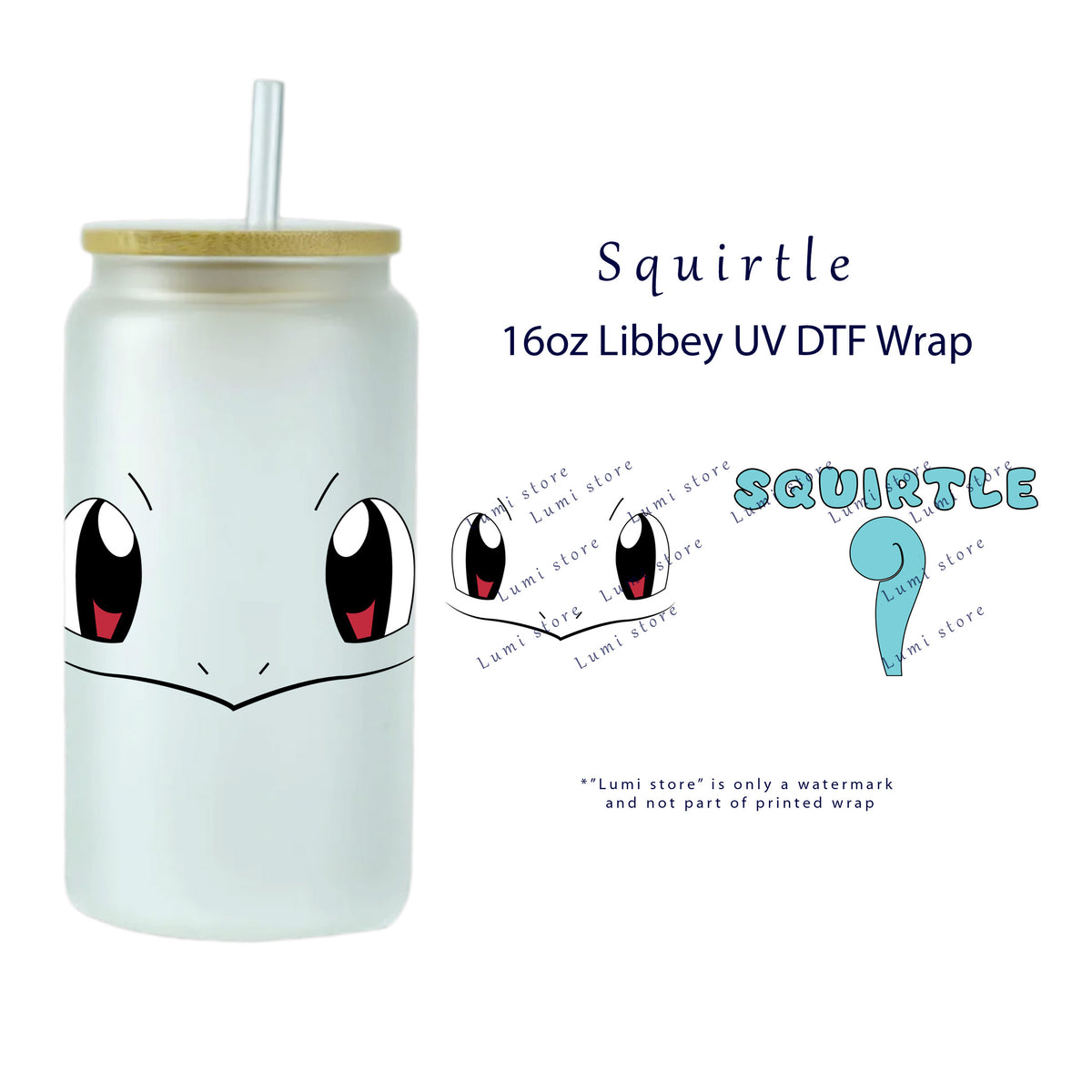 Squirtle from Pokémon UV DTF cup wrap