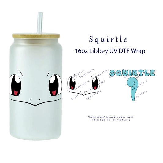 Squirtle from Pokémon UV DTF cup wrap