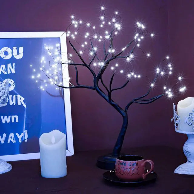 LED Birch Tabletop Bonsai Tree Accent Light