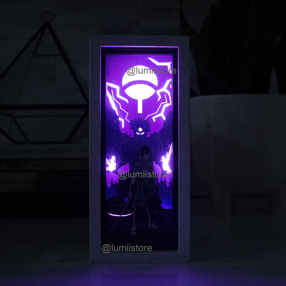 Sasuke from Naruto Shippuden LED light box - detail view