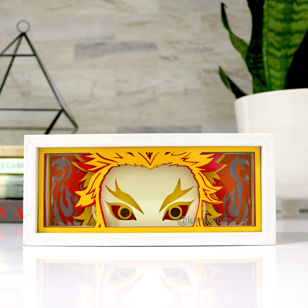 Rengoku from Demon Slayer LED light box glowing