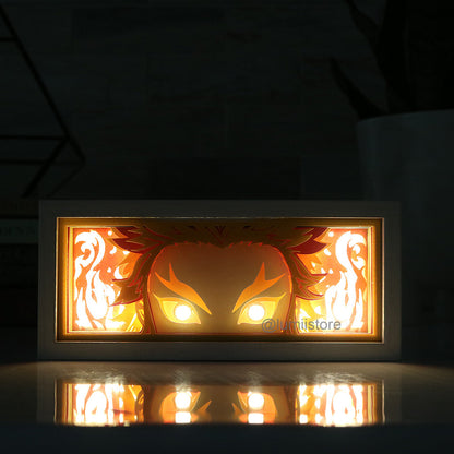 Rengoku from Demon Slayer LED light box - detail view