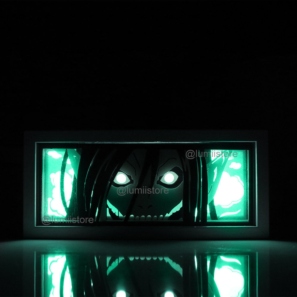 the Attack Titan from Attack on Titan LED light box - detail view