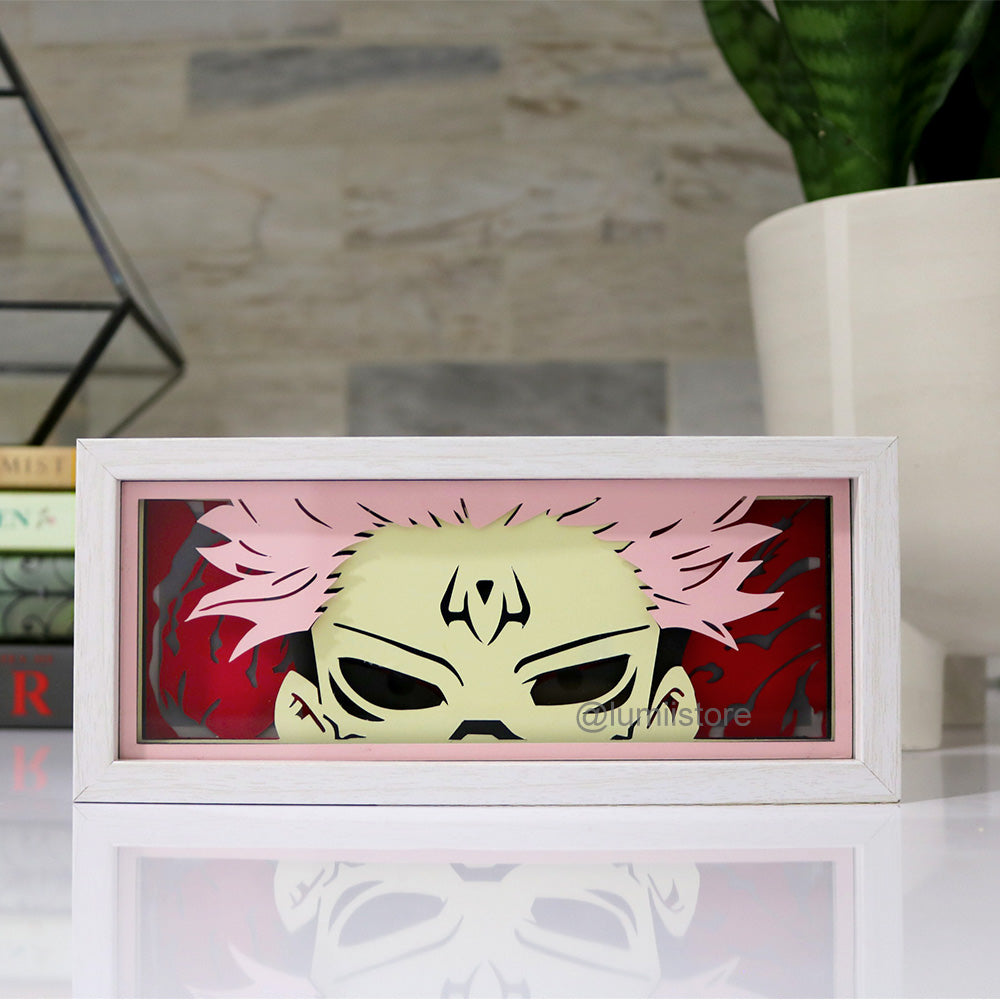 Sukuna from Jujutsu Kaisen LED light box glowing