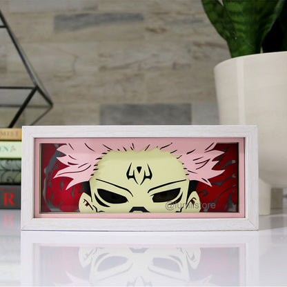 Sukuna from Jujutsu Kaisen LED light box glowing