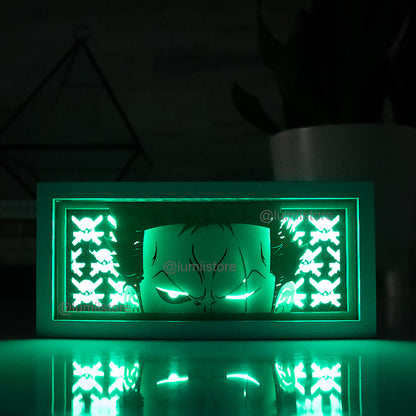 Zoro from One Piece LED light box - detail view